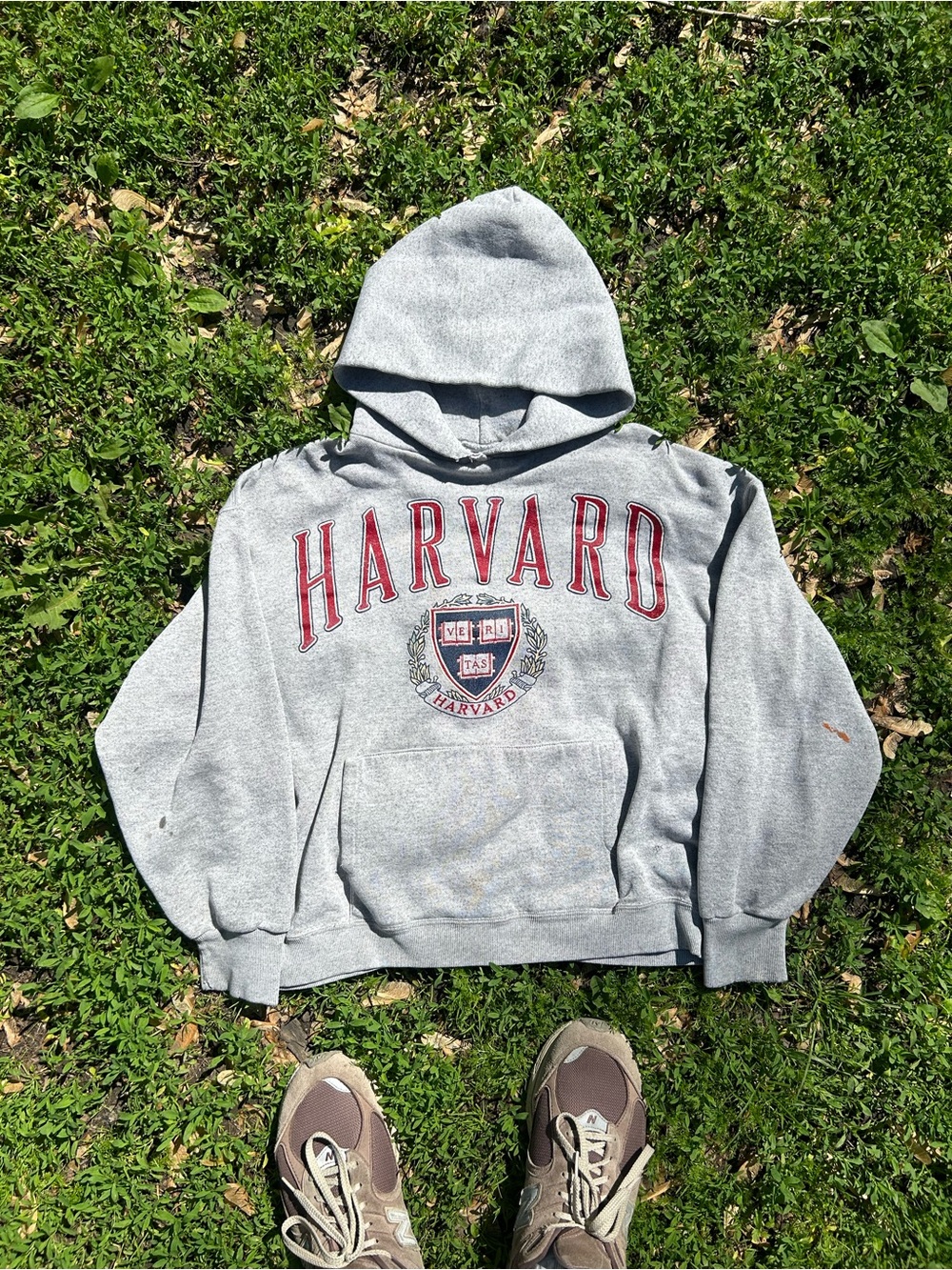 Vintage 90s Harvard Collegiate Grey Hoodie